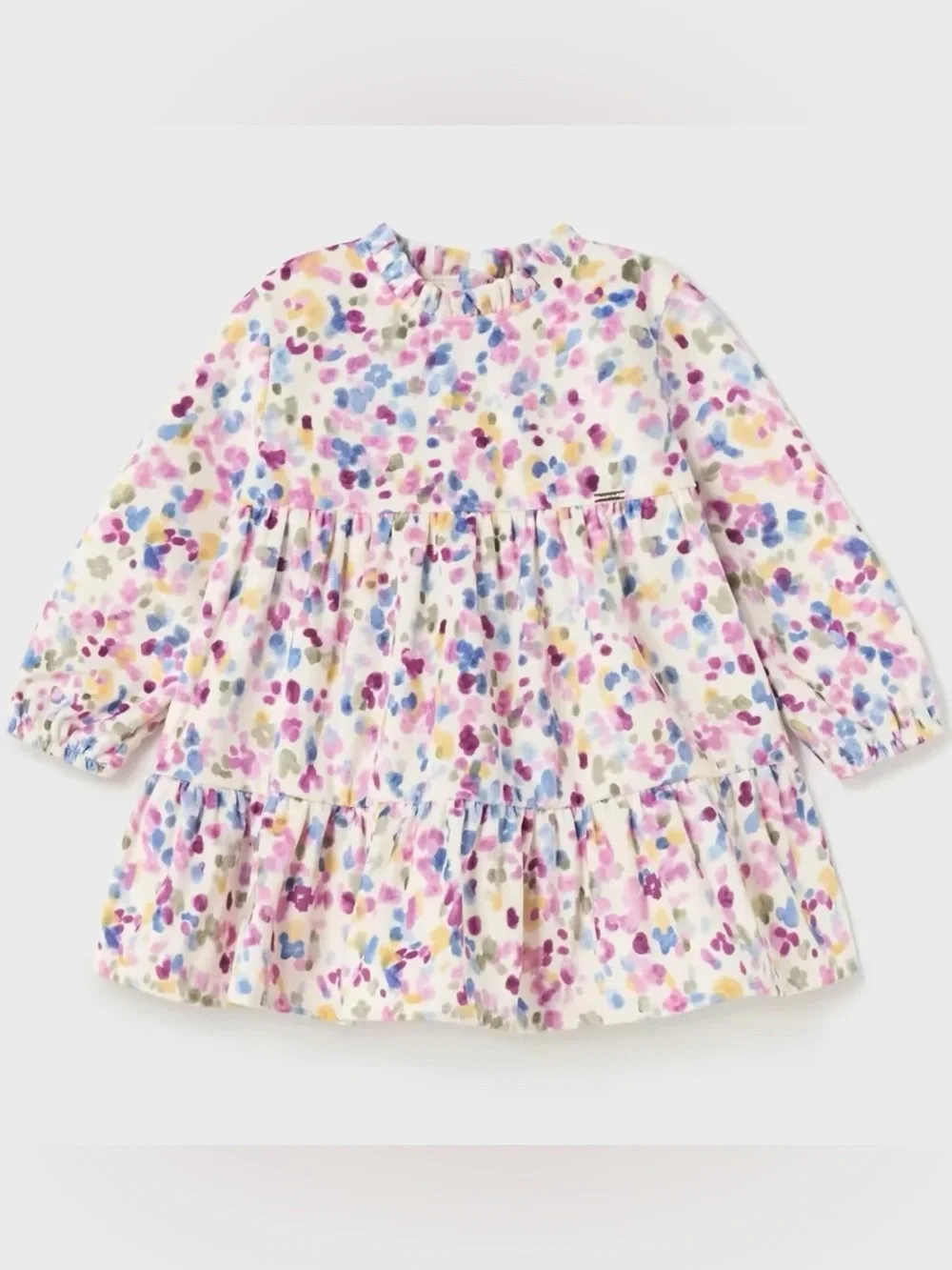Mayoral Peony Floral Printed Velvet Boutique Dress 18M
